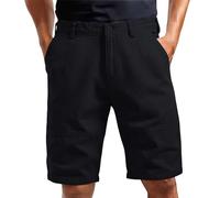 Men's Cotton Twill Straight Leg Cargo Shorts Lightweight Stretch Elastic Waist Tactical Quick Dry Casual Work Dress Shorts for Men with Pockets Black