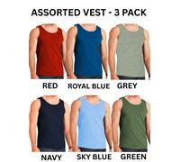 Mens Cotton Vest Casual Gym Tops - Assorted / 5XL