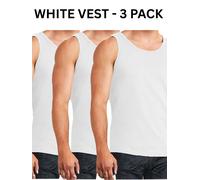Mens Cotton Vest Casual Gym Tops - White / S