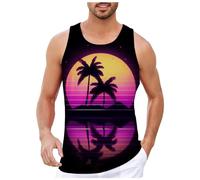 Men's Cotton Vests Bodybuilding Training Gym Basketball Tank Tops Basic Plain Color Casual Undershirt Mens Knitted top Rash Vest Short Sleeve Swim Shirts XL Regular