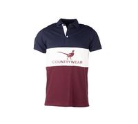 Men's Country Polo Shirts Men Embroidered Polos Summer Clothing Shirt (UK, Alpha, L, Regular, Regular, Pheasant Navy/White/Wine)