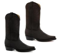 Mens Cowboy Boots Pointed Black Brown Grinders Louisiana Real Leather Wester