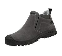 Men's Cowhide Leather Welding Shoes for Spring and Winter, A Slip On Baotou Work Shoes, Anti-Smashing and Anti Piercing Welder Protective Shoes, Work Shoes Wear Men's Shoes S, gray, 6 UK