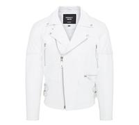 Cowhide Leather Brando Biker Jacket - Garland Infinity Leather White L
