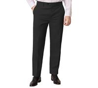 Men's Cozy Hidden Expandable Waist Dress Pants | Premium Stretch Texture Weave Work to Weekend Pants, Black, 38W x 30L