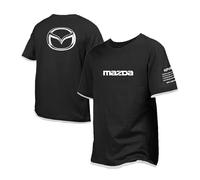 Mens Cozy T-Shirt for Mazda Crewneck Undershirt Soft Graphic Polo Shirts Workout Tee Top Clothes Patchwork Half Sleeve Breathable Short Sleeve Tee-Black||XXL