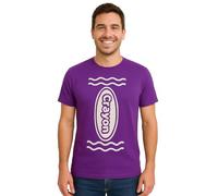 Mens Crayon T-Shirt - Large - Purple T-Shirt with White Crayon Print - Adults Colourful Fun Creative World Book Day Fancy Dress Costume