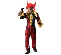 Mens Crazy Clown Halloween Costume Horror Evil Scary Adult Fancy Dress Outfit