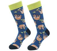 Men's Crazy Novelty Socks, KoolHour Cool Funny Animal Cartoon Sloth Patterned Cotton Long Tube Crew Dress Casual Socks,1 Pair