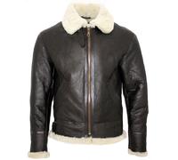Men's Cream B3 Shearling Sheepskin World War 2 Bomber Flying Aviator Jacket