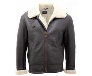 Men's Cream B3 Shearling Sheepskin World War 2 Bomber Leather Flying Jacket