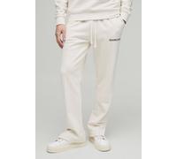Mens Cream Relaxed Edizione Heavyweight Pintuck Split Hem Joggers, Cream M