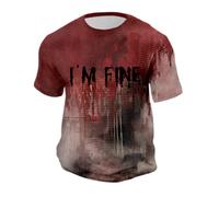Men's Creative Blood T-Shirt Casual Breathable Ideal for Casual Daily Halloween Fashion Top for Spring Summer, l, 3XL