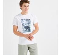 Men's Crew Neck Breathable Essential Fitness T-shirt - White/print