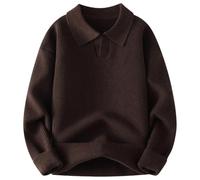 Mens Crew Neck Jumper,Knit Sweater Coat Autumn Winter Seagull Collar Scissor Neckline Solid Color Turn Down Collar Pullover Long Sleeve Outerwear