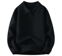 Mens Crew Neck Jumper,Knit Sweater Coat Autumn Winter Seagull Collar Scissor Neckline Solid Color Turn Down Collar Pullover Long Sleeve Outerwear