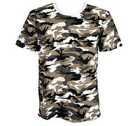 Mens Crew Neck Military Camouflage T-Shirts Army Combat Tee Summer Top Jungle (Military tee - White Camo, XL)