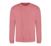 Mens Crew Neck Sweatshirts, Men's Plain Casual Pullover Jumper - Dusty Dusky Rose Pink Medium