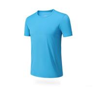 Men's Crew Neck T-Shirt S-XXXL Quick Drying Fabric(Blue L)