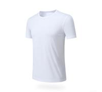 Men's Crew Neck T-Shirt S-XXXL Quick Drying Fabric(White XXL)