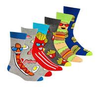 Mens Crew Socks Mid Calf Funky Colorful Funny Cotton Food 6-11