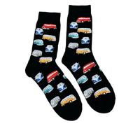 Mens Crew Socks UK Size 6-10 Novelty Design, DIY, Handyman, Motorbikes, Fishing, Octopus, Diggers, Campervans, Retro Football (UK, Numeric, 6, 10, Regular, Regular, Campervans)