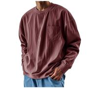 Men's Crewneck Jumper Long Sleeve Lightweight Cotton Pullover Contrast Color Oversize Sweatshirt with Pocket Cable Pattern Pullover Breathable Knitted Sweaters Autumn Gym Tops Size S-4xl