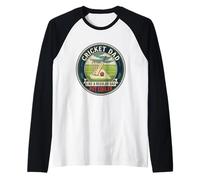 Mens Cricket Dad Batsman Bat Ball Pitch Player Father's Day Raglan Baseball Tee