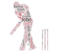 Mens Cricket Player Personalised Word Art Print Gift for Cricketer Fan Coach Birthday Fathers Day - A4 Print Only