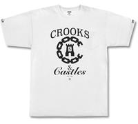 Mens Crooks Castles Chain T-Shirt White XL