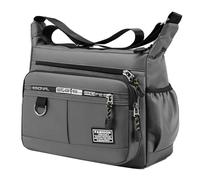 Mens Cross Body Bag Multi-Layer Zippered Multifunctional