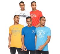 Men's Crosshatch 5 Pack of Weymouth T-Shirts in Multicolour