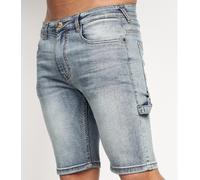 Men's Crosshatch Denim Shorts Casual Summer Pants Stretch Cotton Short Jeans