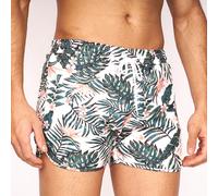 Men's Crosshatch Floral Swim Shorts Mesh Lining Short Trunks Zip Pockets