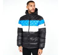 Men's Crosshatch Mid Length Bubble Coat Padded Hooded Quilted Winter Jacket