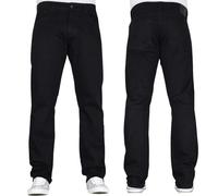 Mens Crosshatch Straight Leg Stretch Classic Regular Fit Essentials Denim Jeans by JEANBASE Black 30W X 32L