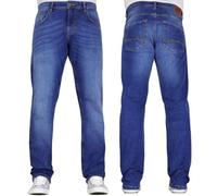 Mens Crosshatch Straight Leg Stretch Classic Regular Fit Essentials Denim Jeans by JEANBASE Mid Wash 42W X 32L
