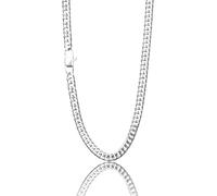 Men's Cuban Stainless Steel Necklace - 5 mm & 7 mm, Lengths 50 cm, 60 cm, 70 cm, Tight Link Design, Robust Stainless Steel Clasp Curb Chain, 60cm, Stainless Steel, No Gemstone