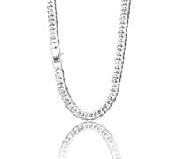 Men's Cuban Stainless Steel Necklace - 5 mm & 7 mm, Lengths 50 cm, 60 cm, 70 cm, Tight Link Design, Robust Stainless Steel Clasp Curb Chain, 50cm, Stainless Steel, No Gemstone