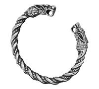 Men's Cuff Bracelet - Zinc Alloy Opening Gelist, Mythology Arm Ring, Norse God Odin Wolf Head Design Jewellery, Vintage Bracelet Men's Jewellery Gift for M, Siehe Beschreibung, See description