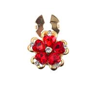 Mens Cufflinks 1PCS Rhinestone Cufflinks Shirt Button Covers Crystal Flower Jewelry Wedding Party(Red)