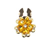 Mens Cufflinks 1PCS Rhinestone Cufflinks Shirt Button Covers Crystal Flower Jewelry Wedding Party(Yellow)