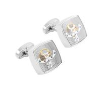 Men's Cufflinks Creative Balance Wheel Movement Watch Cufflinks for Business Wedding