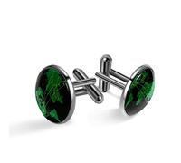 Men's Cufflinks, Dark Green World Map Plaid Background Cuff Links for Men, Classic Cufflinks Black for Suit Shirt Wedding Business Birthday Jewelry Gift