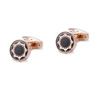 Men's Cufflinks Gifts Daily Business Accessories Trendy Retro Round Rose Gold Pattern Shirt Cuff Links