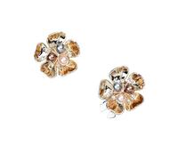 Men's Cufflinks Imitation Shell Pearl Five Petal Flower Shirt Sleeve Button Elegant Copper Cufflinks(SKU6)