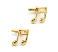 Men's Cufflinks Men's Music Note Cuff Links Copper Material Golden Color Design(Color3)
