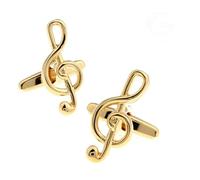 Men's Cufflinks Men's Music Note Cuff Links Copper Material Golden Color Design(Color5)