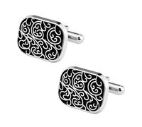 Mens Cufflinks Retro Pattern Cufflink Tuxedo Shirt Studs for Men Floral Patterned Cufflinks Vintage Cuff Links for Wedding Business Party Accessories, S, Metal, no gemstone