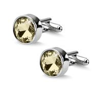 Mens Cufflinks Round Crystal Cufflinks for Men Tuxedo Shirt Studs Rhinestone Cuff Links Mens formal Dress Shirt Accessories, S, alloy,rhinestones, no gemstone